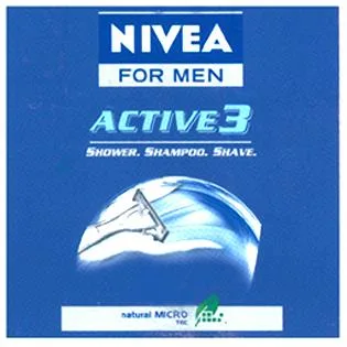 NIVEA FOR MEN ACTIVE3 SHOWER, SHAMPOO, SHAVE — UAE trademark in Class 3