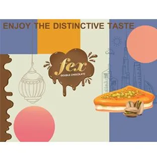 ENJOY THE DISTINCTIVE TASTE fex DOUBLE CHOCOLATE — UAE trademark in Class 30