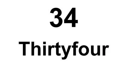Thirtyfour 34 — UAE trademark, Class 43, No. 461568