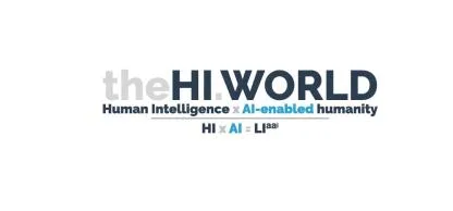 the HI WORLD Human Intelligence x AI-enabled humanity HI AI LI?aa — UAE trademark in Class 41