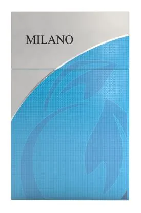 رسم علبة تغليف مظللة بالالوان الازرق والازرق الفاتح و MILANO مذكور باعلى النموذج — UAE trademark in Class 34