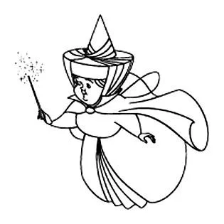 رسم كاريكاتوري لشخصية كرتونية تتمثل بأمرأة ترتدي قبعة وبيدها عصا سحرية — UAE trademark, Class 18, No. 083242