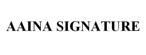 AAINA SIGNATURE — UAE trademark, Class 44, No. 471487
